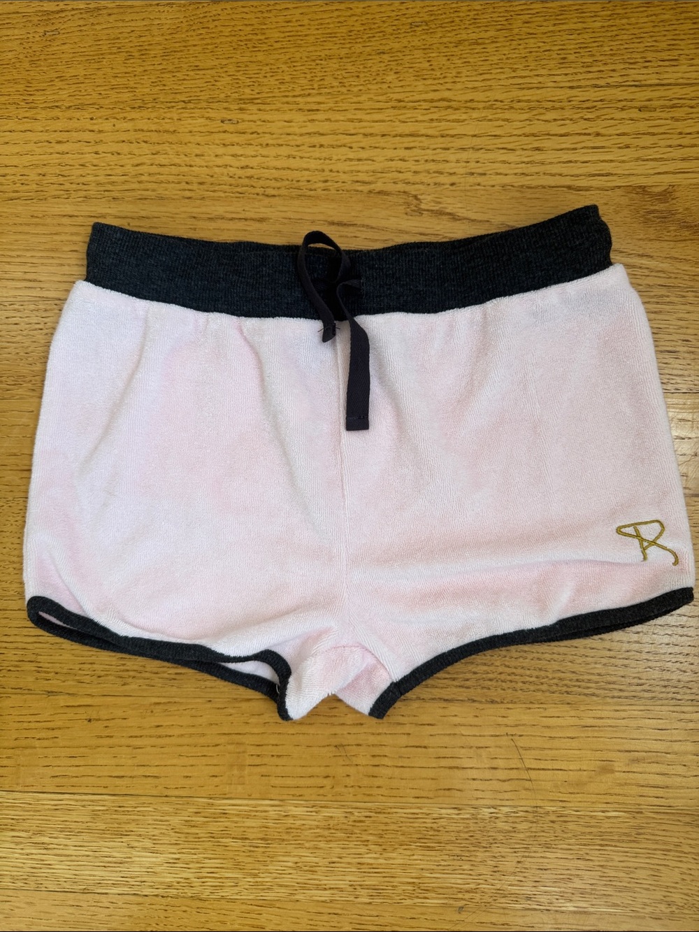 Rock Your Baby Light Pink Shorts with Charcoal Gray Trim